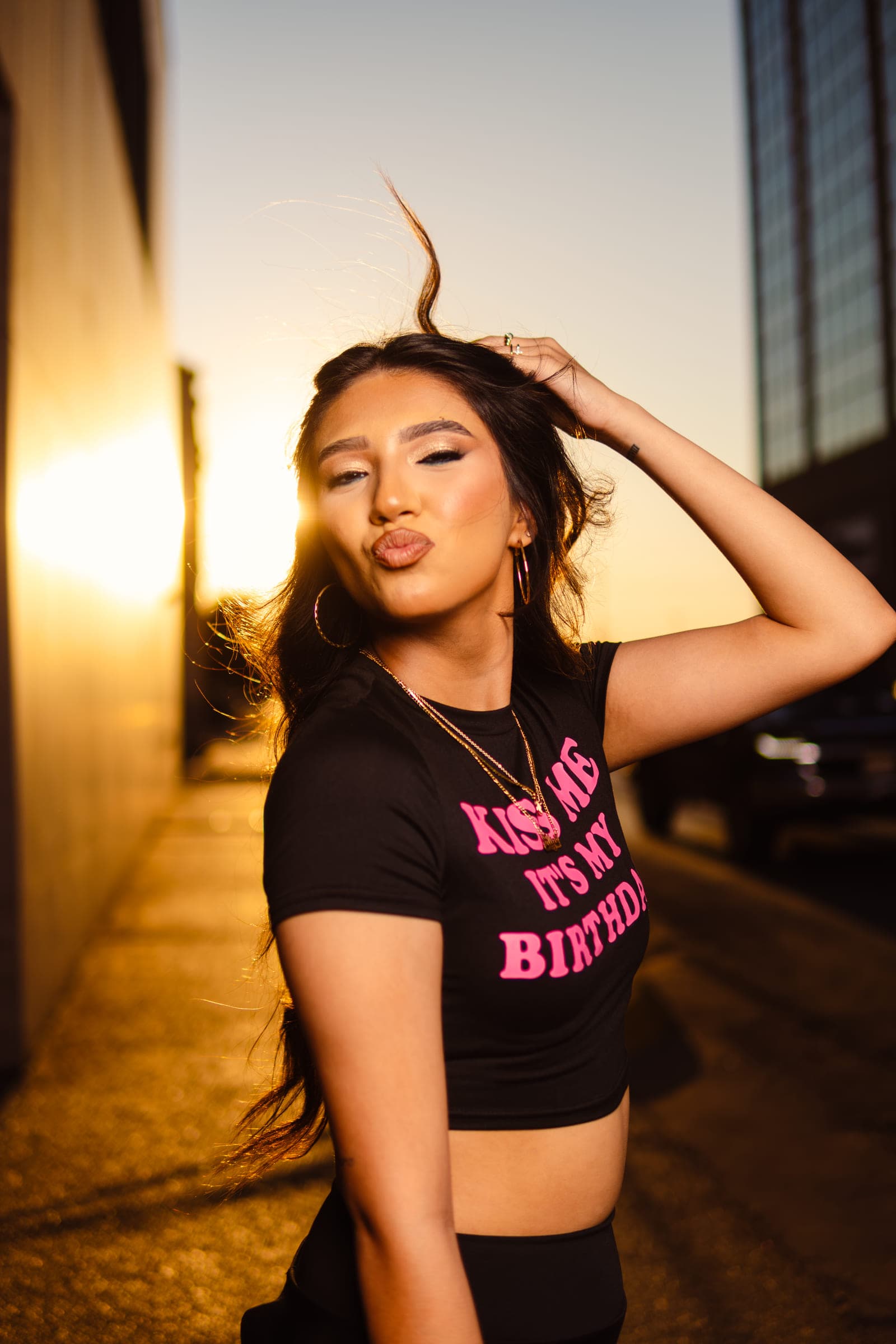 Editorial portrait in warm golden light